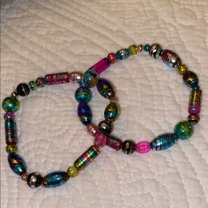 Colorful glass Beaded elastic Bracelets